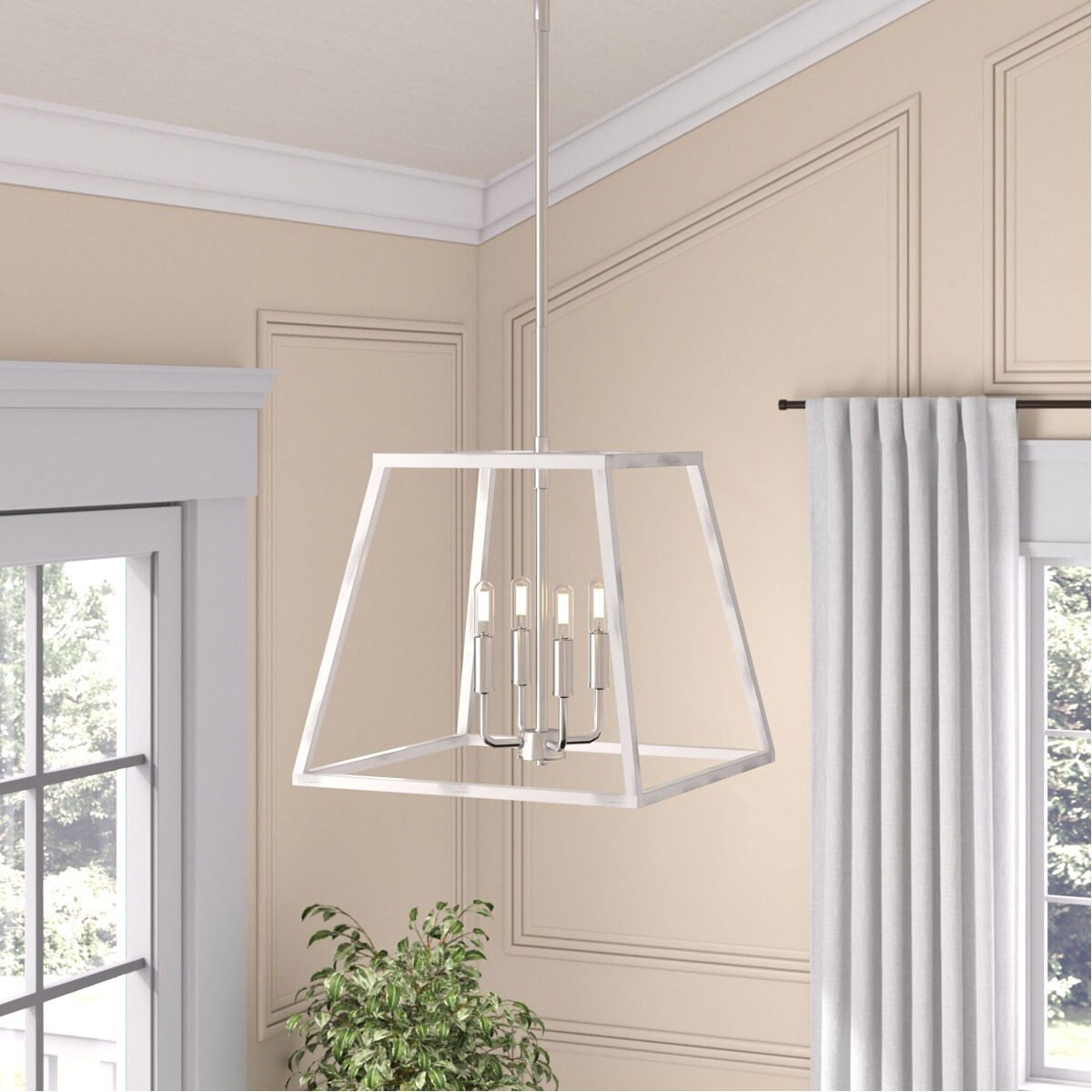 Rhode 4 Light 16 inch Coastal Weathered White Pendant Ceiling Light